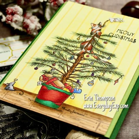 Colorado Craft Company October Release – Day 4 Free Shipping! – Everyday Expressions Ice Cream Christmas, Christmas Tree Cat, Colorado Craft Company, Christmas Cards 2018, Anita Jeram, Tree Cat, Tree Stamp, Photo Album Scrapbooking, Craft Making