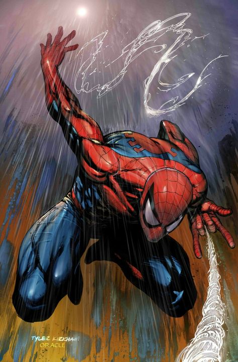 Marvel Comic Book Artwork • Spider-Man by Tyler Kirkham. Follow us for more awesome comic art, or check out our online store www.7ate9comics.com Spiderman Wolverine Hulk, Cartoon Marvel Characters Art, Spiderman Comic Art, All Spiderman, Web Slinger, Comic Marvel, Image Spiderman, Hulk Comic, Man Spider