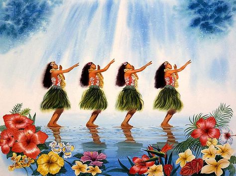 Beautiful hula Hawaii Hula, Art Logos, Dancer Painting, Polynesian Art, Hawaii Art, Hawaiian Art, Hawaiian Culture, Island Art, Crystal Art