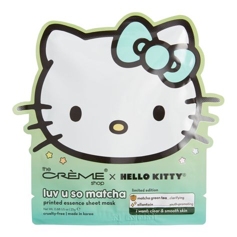 The Creme Shop Hello Kitty, Creme Shop Hello Kitty, Clear Smooth Skin, Shop Hello Kitty, Hello Kitty Shop, The Creme Shop, Creme Shop, Hand Mask, Luv U