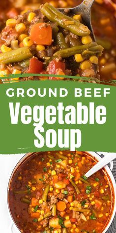 Ground Beef Vegetable Soup Recipe, Ground Beef Vegetable Soup, Beef Vegetable Soup Recipe, Hearty Hamburger Soup, Soup Hamburger, Soup Veggie, Easy Hamburger Soup, Homemade Vegetable Beef Soup, Beef Vegetable Soup