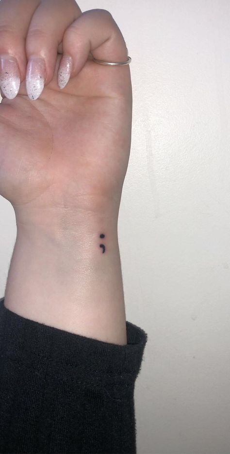 Semicolon Tattoos, Sharpie Tattoos, Semicolon Tattoo, Different Meaning, Petite Tattoos, Small Hand Tattoos, Poke Tattoo, Classy Tattoos, Discreet Tattoos