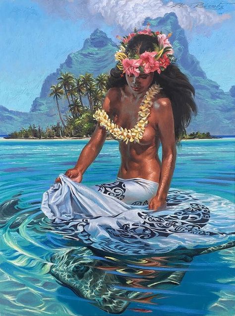 Polynesian Art, Hawaii Art, Hula Dancers, Hawaiian Art, Polynesian Culture, Island Art, Hula Girl, Surf Art, Island Girl