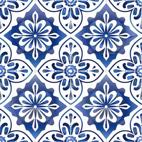 Foto um close-up de um padrão de azulejo... | Premium Photo #Freepik #photo #azulejo-branco #estampas-florais #flores #pattern-white Azulejos Pattern, Paper Patterns, Pattern White, White Patterns, Premium Photo, Pattern Paper, Banners, Close Up, Blue And White