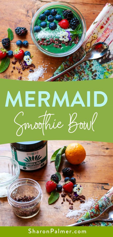 Mermaid Smoothie, Mermaid Bowl, Smoothie Bowls Recipe Easy, Smoothie Bowl Vegan, Smoothie Bowl Recipe Healthy, Family Breakfast Recipes, Vegan Smoothie Bowl, Blue Green Algae, Wfpb Recipes