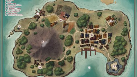 The Market Square - Free Version | Tom Cartos on Patreon Dnd Island, Fantasy City Map, Village Map, Building Map, Water Island, Island Town, Dungeon Master's Guide, Pirate Adventure, Adventure Map