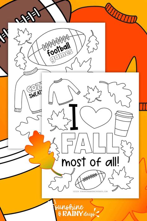 First Day Of Fall Activities, Afterschool Crafts, Free Printable Fall Coloring Pages, Football Coloring, Pumpkin Emoji, Tumblr Coloring Pages, September Crafts, Fnaf Coloring Pages, Preschool Fall