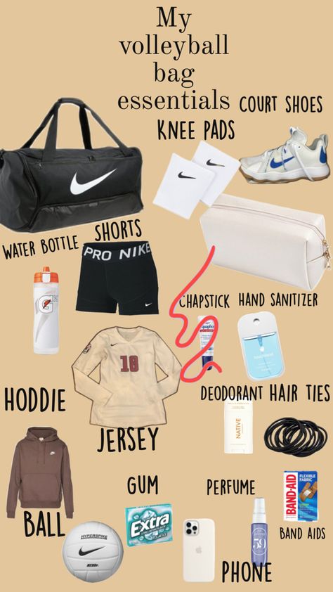 What To Bring To Volleyball Camp, What To Put In Ur Volleyball Bag, Volleyball Camp Packing List, Volleyball Stuff You Need, Volleyball Packing List, What To Have In Your Volleyball Bag, What To Pack For Volleyball, What To Put In Your Volleyball Bag, Volleyball Bag Essentials List