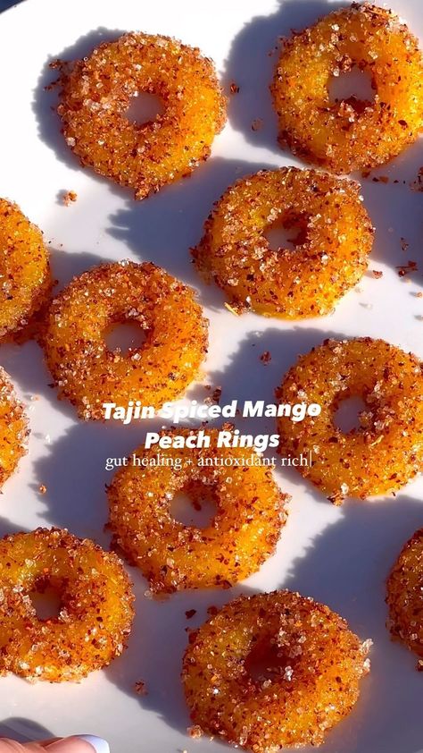 ✨Tajin Spiced Mango🥭🍑Peach Rings✨ made with only three ingredients that are nourishing to your body and taste buds! Every time I post a r… | Instagram Tajin Dessert, Tajin Mango, Gummy Recipe, Shake Ideas, Gummies Recipe, Peach Mango, Three Ingredient, A Fruit, Peach Rings