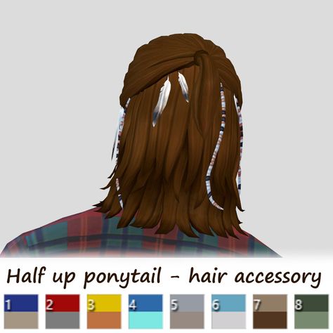 Sims 4 Cc Half Up Half Down Hair, Sims 4 Half Up Half Down Hair, Half Up Ponytail, Half Dreads, Up Ponytail, Happy Birthday My Dear, Ts4 Clothes, Medieval Hairstyles, Animated Pictures