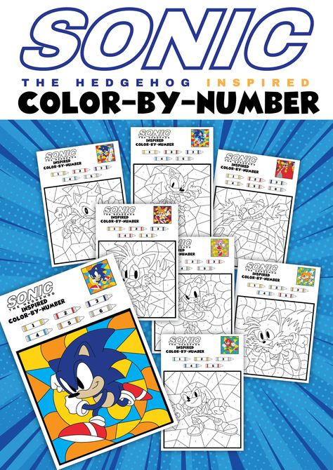 8 free amazing color by number printable PDFs of Sonic the Hedgehog and friends. These cute coloring pages are inspired by the Sonic the Hedgehog video game. Your kids will have loads of fun matching the colors to the number codes. Print them all for free.#freeprintables#coloringpages#kidsactivity Sonic The Hedgehog Activity Sheets, Printable Sonic Coloring Pages, Sonic Activities For Kids, Number Codes, Hedgehog Colors, Number Printables, Fun Video Games, Color By Number Printable, Number Activity