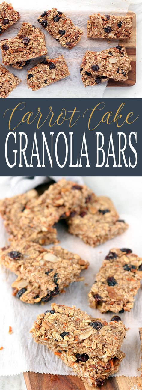 Chewy Carrot Cake Granola Bars with crunchy pecans, toasted oats, coconut and cranberries. Naturally sweetened and so delicious! via @Simply Sissom Carrot Cake Granola, Easy Granola Bars, Healthy Carrot Cake, Easy Granola, Toasted Oats, Healthy Afternoon Snacks, Healthy Carrot Cakes, Granola Recipe Bars, Healthy Protein Snacks