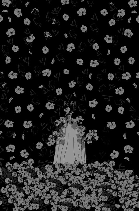 Ghost Drawing Wallpaper, Black And White Ghost Wallpaper, Ghost Ipad Wallpaper, Sheet Ghost Wallpaper, Falling Aesthetic Dark, Flower Ghost Wallpaper, Iphone Wallpaper Ghost, Kindle Wallpaper Backgrounds Black And White, Ghost Flowers