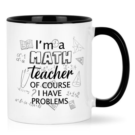 PRICES MAY VARY. PERFECT MATH TEACHER GIFT: Our math teacher mug is specially designed for math teachers, which will show your care and appreciation for them. Imagine how surprise your teacher will be when they receive these math teacher appreciation gifts on Teachers' Day, graduation season, back to school season, Thanksgiving and Christmas. DOUBLE-SIDED PRINTING: Both sides of our gifts for teachers are printed with "I'm A Math Teacher Of Course I Have Problems". With the funny words on it, I Teacher Clipboard, Math Teacher Humor, Funny Math, Teacher Mug, Math Humor, Coffee Mug Funny, School Season, Gifts For Teachers, Funny Words