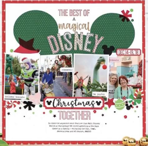 Disneyland Holidays, Disney Project Life, Cozy Ideas, Disney Layouts, Christmas Card Ideas, Christmas Scrapbook Layouts, Scrapbook Quotes, Disney Scrapbooking Layouts, Disney Scrapbook Pages