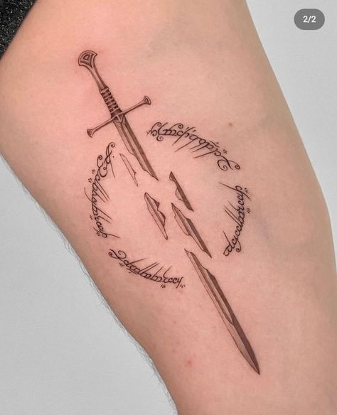 Elven Tattoo, Elvish Tattoo, Tolkien Tattoo, Pop Culture Tattoos, Ring Tattoo Designs, Lotr Tattoo, Culture Tattoos, Lord Of The Rings Tattoo, Nerdy Tattoos