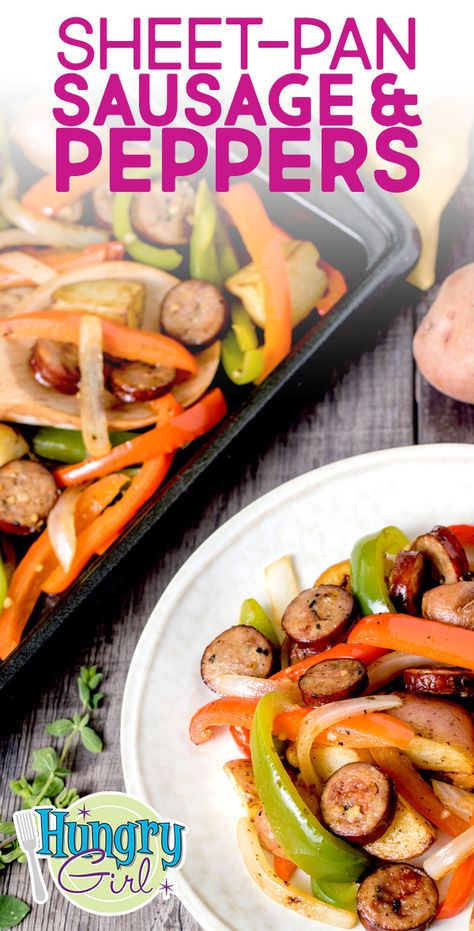 Pan Sausage, One Pan Dinner Recipes, Emily Bites, Ww Recipe, Simple Baking, Hungry Girl Recipes, Sausage Peppers, Sheet Pan Suppers, One Pan Dinner