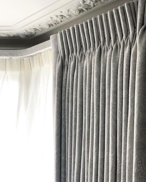 Pleated Curtains On Track, Curtain Pleats Styles, Curtain Pleats, Heading Styles, House Products, Curtain Headings, Curtain Styles, Pleated Curtains, Curtain Patterns