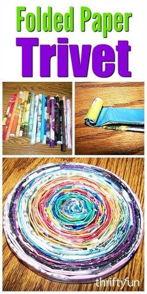 This is a guide about making a folded paper trivet. This recycled craft is fun and easy enough to have children help make some to give as gifts. Folded Magazine Crafts, Old Magazine Crafts, Diy Newspaper, 5th Grade Art, Sale Ideas, Magazine Crafts, Sculpture Projects, Folded Paper, Upcycle Recycle