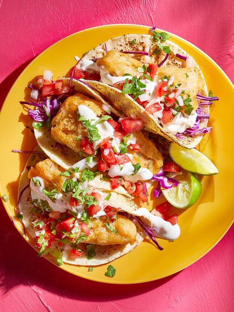 Mexican Magic, Baja Tacos, Slaw For Fish Tacos, Baja Fish Tacos, Red Salsa, Fish Taco, Avocado Slices, Plum Tomatoes, Fish Tacos