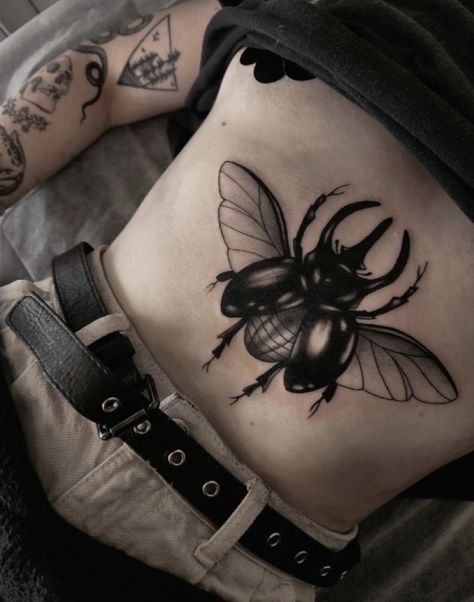 Sternum Beetle Tattoo, Beetle Neck Tattoo, Insects Tattoo Design, American Traditional Beetle Tattoo, Bug Knee Tattoo, Beetle Leg Tattoo, Beetle Chest Tattoo, Beetle Sternum Tattoo, Dark Sternum Tattoo