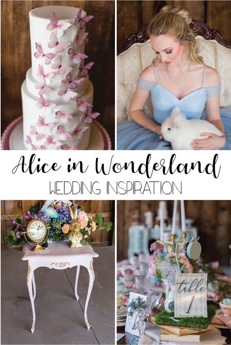 Alice In Wonderland Wedding Cake, Fairytale Wedding Favors, Butterfly Wedding Cake, Wonderland Wedding Theme, Fairytale Wedding Theme, Butterfly Garden Party, Baby Blue Weddings, Disney Inspired Wedding, Alice In Wonderland Wedding