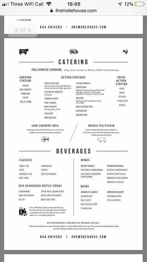 Catering Menu Ideas, Wedding Catering Menu, Pig Pickin, Menu Catering, Menu Pdf, Low Country Boil, Work Food, Food Bars, Work Meals