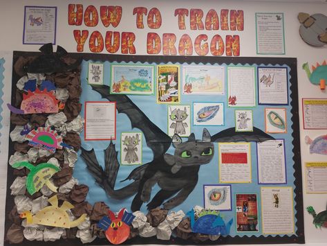 How To Train Your Dragon Classroom, Dragon Bulletin Board Ideas, Dragon Classroom, Classroom Display Boards, Ra Boards, Hall Ideas, Display Boards, Class Decor, Classroom Display