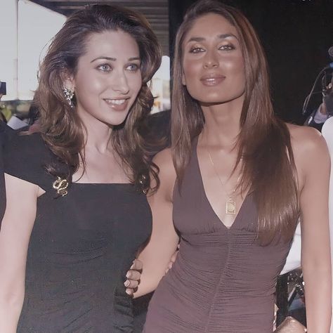 Kareena And Karishma Kapoor, Kareena Kapoor 2000s, Kareena Kapoor Aesthetic, Karishma Kapoor Outfits, Kareena Kapoor 90s, Karishma Kapoor 90s, Friends Pose, Kareena Kapoor Photos, Gigi And Bella