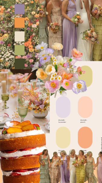 Wedding Theme Color Schemes, Wildflower Wedding Theme, Wedding Color Pallet, Dream Wedding Decorations, Spring Wedding Colors, Wedding Theme Colors, Garden Party Wedding, Future Wedding Plans, Pastel Wedding