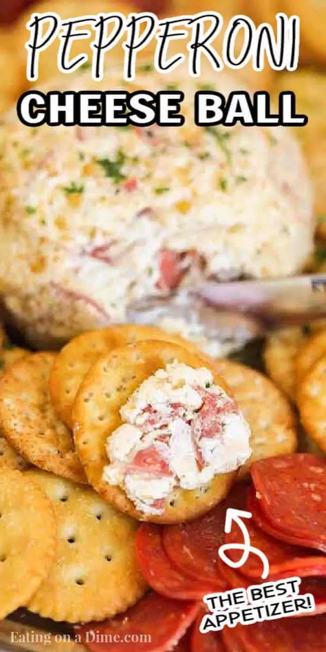 Try this Pepperoni Cheese Ball next time you are hosting a gathering. It is delicious and perfect for any holiday or Game Day. Cheese Ball With Bacon Bits, Dips And Cheese Balls, Italian Cheeseball Recipes, Salami Cheese Ball, Keto Cheeseball Recipe, Dip Ball Recipe, Cream Cheeseball Recipes, Pepperoni Cheese Ball Recipes, Easy Halloween Orderves