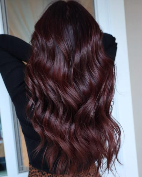 23 Fall Hair Colors You’ll Want To Try This Autumn | Pretty Sweet Printables Brunette Fall Hair Color, Blonde Fall Hair Color, Dark Maroon Hair, Fall Brunette Hair Color, Fall Brunette Hair, Chocolate Cherry Hair, Best Fall Hair Colors, Fall Hair Colors For Brunettes, Cherry Cola Hair Color