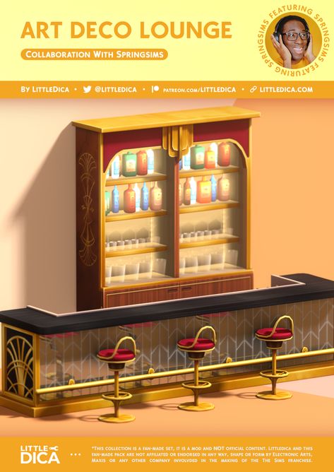 Art Deco Lounge, Tumblr Sims 4, Sims 4 Cc Folder, Art Deco Geometric, Mini Collection, Sims 4 Cc Furniture, Sims 4 Cc Packs, Deco Furniture, Sims 4 Build