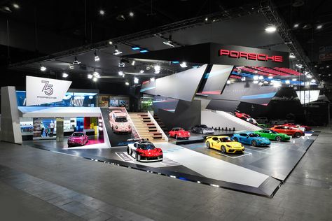 Porsche Showroom, Realistic Render, Park Project, Porsche Club, Porsche Models, Show Booth, Exhibition Booth Design, Double Deck, Exhibition Booth