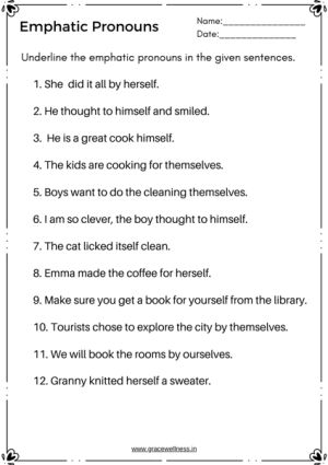 emphatic pronoun worksheet Emphatic Pronouns, Pronouns Worksheet For Grade 3, Pronouns Worksheet For Grade 5, Pronouns Test Worksheet, Pronoun Worksheet, Worksheet Of Pronoun Class 5, Indefinite Pronouns Worksheets, She/they Pronouns Meaning, Pronouns Worksheet