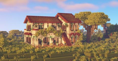 Minecraft Mediterranean, Minecraft Home, Italian Style House, Minecraft Castle Blueprints, Minecraft Bee, Cute Minecraft, Mediterranean Style House, Play Minecraft, Minecraft Houses Blueprints