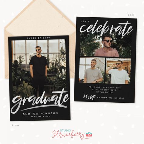 Senior Invitations, Senior Graduation Invitations, Grad Invites, Male Graduation, Senior Announcements, Graduation Announcements High School, Son Birthday Quotes, Graduation Invitations High School, Template Graduation