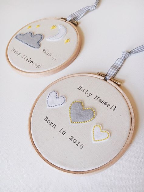 Baby Embroidery Ideas, New Baby Embroidery, Starting A Brand, Embroidery Hoop Nursery, Moving To A New House, Embroidery Hoop Crafts, Wedding Hoop, Rest Up, Embroidery Wall Art