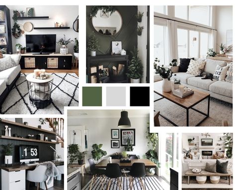 I created a green and black house inspo! Ive been loving the earthy feel of greens browns and black! Dark Green Black And Beige Bedroom, Dark Green White And Grey Bedroom, Khaki Black Bedroom, Sage Green And Black Home Decor, Olive Green And Black Home Decor, Green Black Grey Home Decor, Dark Green Home Accents, Green Beige Black Bedroom, Cream Black Green Bedroom