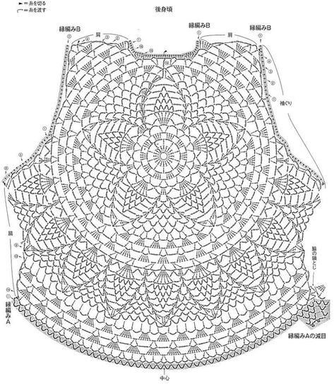 Crochet Top Diagram, Lace Top Patterns, Crochet Blouse Free Pattern, Free Pattern Crochet, Crochet Yoke, Crochet Stitches Diagram, Mode Crochet, Crochet Ladies Tops, Crochet Tops Free Patterns