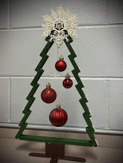 Dollar Tree-Diy’s,Crafting, and Inspirations | 🎄 Tumbling Tower blocks Christmas tree 🎄 | Facebook Dollar Tree Jenga Block Crafts Christmas, Diy Yarn Decor, Holiday Diy Projects, Dollar Store Diy Projects, Christmas Tree Decorations Diy, Dollar Tree Christmas, Wood Christmas Tree, Crafts Decor, Christmas Wood Crafts