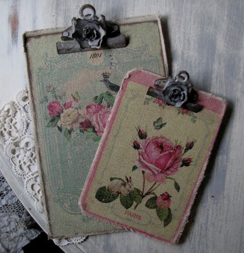 Clipboard Crafts, Manualidades Shabby Chic, Clipboard Art, Shabby Chic Decorating, Repurposed Art, Decor Shabby Chic, Shabby Chic Crafts, Clipboard, Craft Time