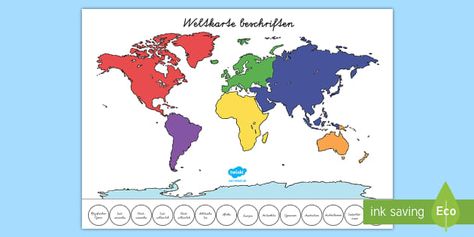 Ein praktisches Areitsblatt in dem Ihre Schüler die verschiedenen Kontinente und Ozeane eintragen können. Dieses Material ist in einer umweltfreundlichen Version verfügbar. Labeling Activities, Continents And Oceans, The Continents, Geography Lessons, Free Teaching Resources, Oceans Of The World, Real People, School Ideas, Geography