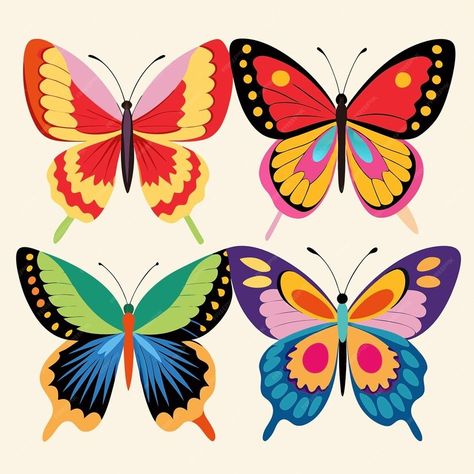 Colorful Butterfly Illustration | Premium AI-generated vector Butterfly Cartoon Images, Drawing Arts, Butterfly Illustration, Toilet Wall, Vector Background Pattern, Free Business Card Mockup, Colorful Butterfly, Business Card Maker, Flyer Maker