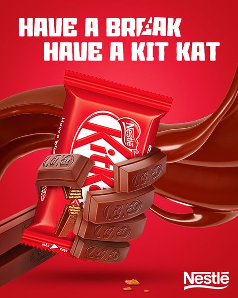 Social media design for @kitkat @kitkatmaroc @photoshop 3D @mariosermoneta Share your thoughts in the comments below Follow for more design content: @saifedvisuels . . #creativecircle #postdesign #font #socialmediapostdesign #learndesign #learnphotoshop #learnillustrator #adobephotoshop #adobeillustrator#graphicdesign Advertising Posters Design, Kitkat Ads, Chocolate Advertising Design, Kitkat Logo, Hot Chocolate Poster, Chocolate Slogans, Chocolate Ads, Chocolate Advertisement, Instagram Social Media Design