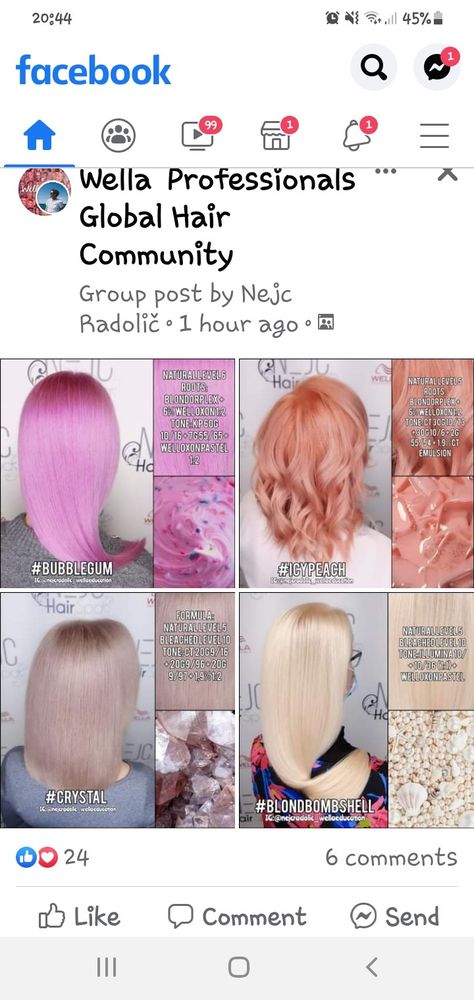 Peach Hair Color Formula, Regina George Hair, Wella Formulas, Wella Toner, Peach Hair Colors, Hair Formula, Bright Blonde Hair, Global Hair, Color Formulas