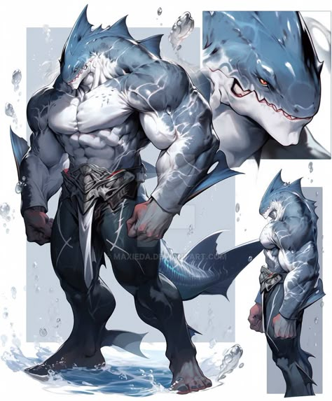 Shark Character Design, Shark Pirate, Shark Character, Arte Peculiar, Alien Concept Art, Animation Art Character Design, Mythical Creatures Art, Creature Concept Art, Creature Concept