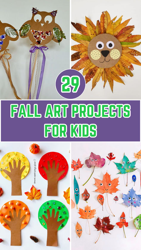 Get creative this season with 29 fun and easy fall art projects for kids! From colorful leaf crafts to pumpkin painting, these activities will keep your little ones entertained while celebrating autumn. Perfect for all ages and skill levels! Fall Kids Art Projects, Leaf Projects For Kids, Kindergarten Fall Art Projects, Thanksgiving Art For Kids, Fall Crafts For Kids Elementary, November Art Projects For Kids, Thanksgiving Art Projects For Kids, Easy Fall Art, Kindergarten Fall Art