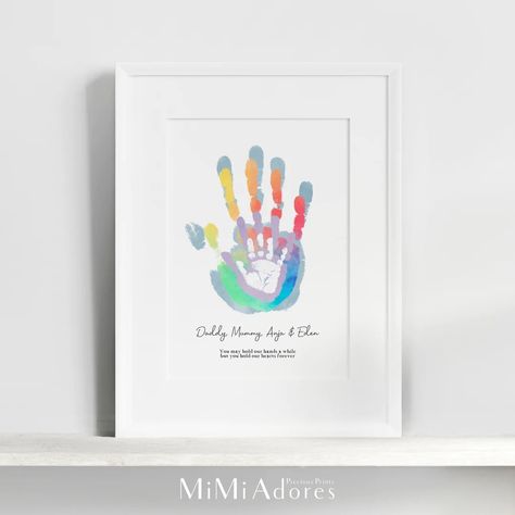 Handprint Wall Art, Family Handprint Art, Family Handprints, Handprint Wall, Family Handprint, Your Hand In Mine, Family Hand Prints, Family Hands, Handprint Keepsake