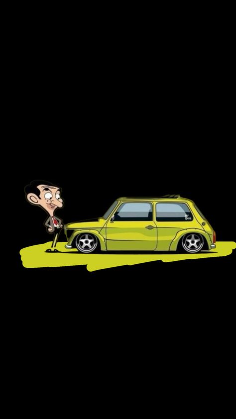 #mrbean #mini1000 #wallpaper Mr Bean Car, Mini Cooper Wallpaper Iphone, Bean Wallpaper, Mini Cooper Wallpaper, Bean Cartoon, Mr Bean Cartoon, Mickey Mouse Wallpaper Iphone, Iphone Wallpaper Music, Fiat 126